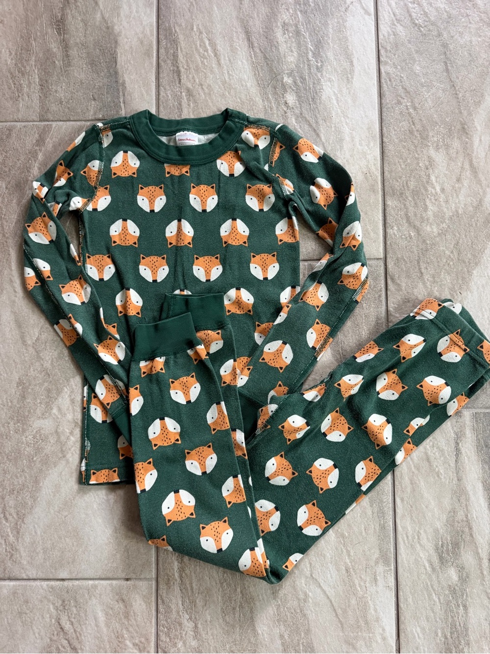 Hanna Andersson Green Fox Print Pajama Set